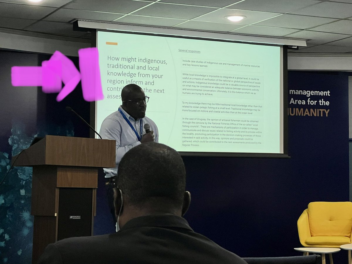 WoutersNoemie's tweet image. Week 2 of #DOALOS scoping workshop. Consideration of traditional &amp;amp; local knowledge as a source to feed &amp;amp; inform the assessment WOA III 🙏🏻. Today I have pleasure to present on @ISBAHQ’a process on Regional Environmental Management Plans as informed decision making process 🙌.