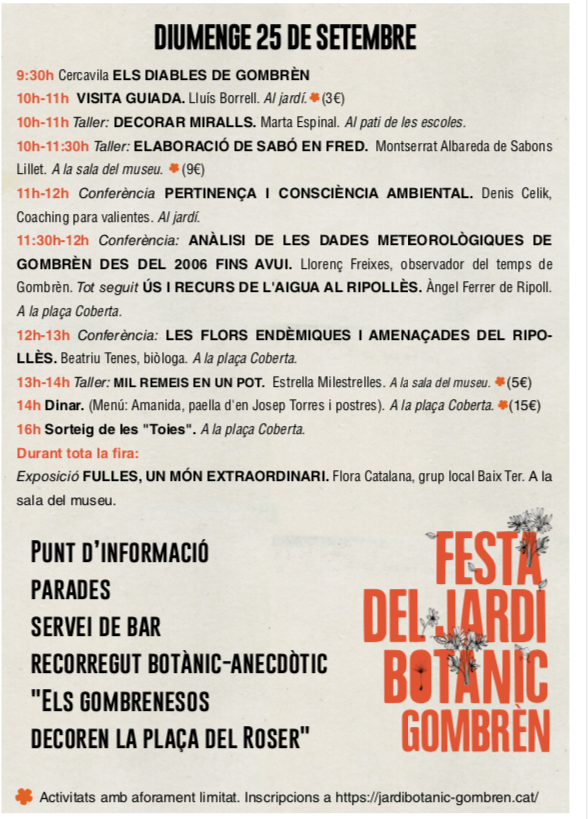 jardibotanic's tweet photo. Aquí teniu el programa d'activitats de la fira Herbàlium. Us hi esperem! https://t.co/Opp50NPKIg