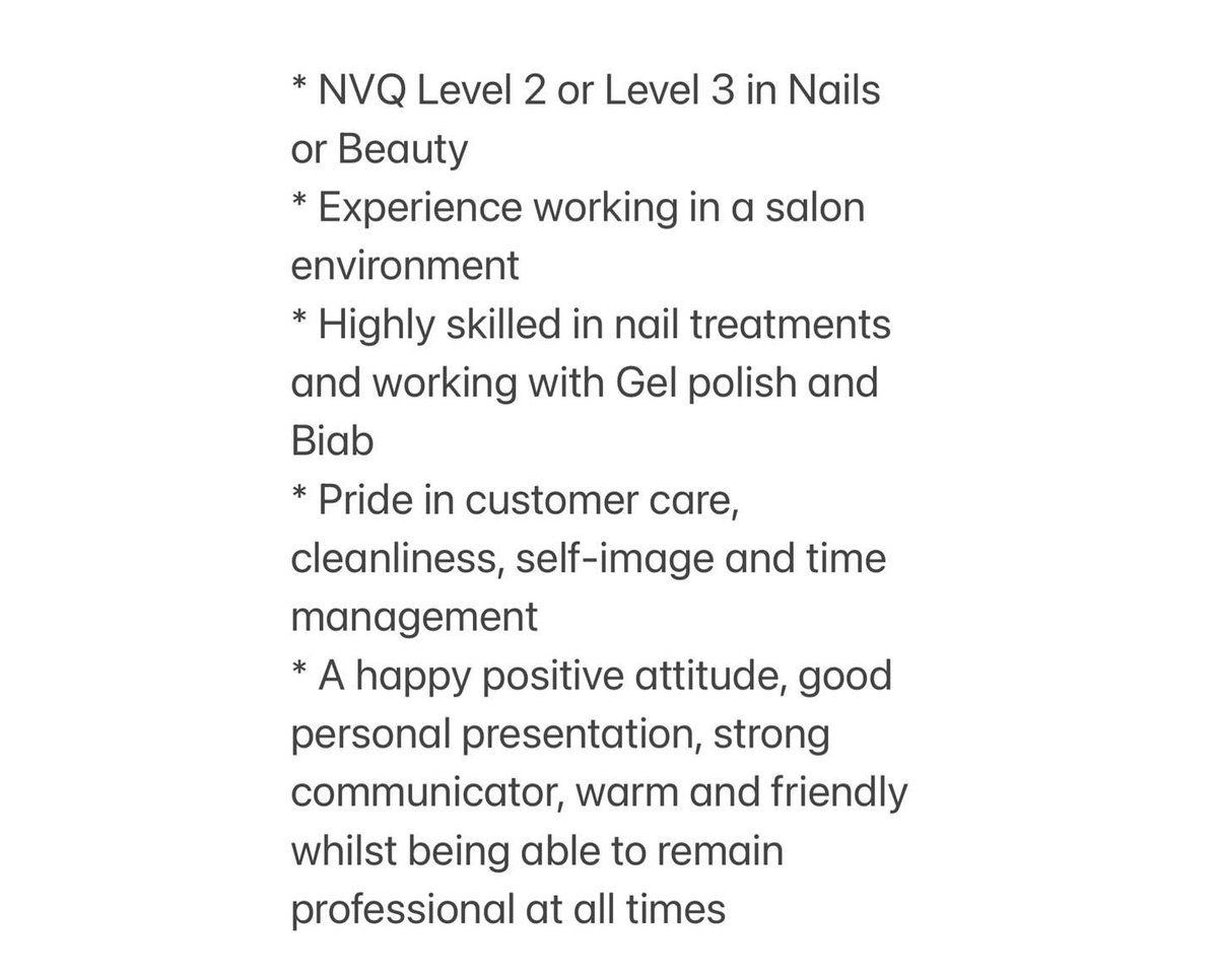 Nailspachester's tweet photo. 💅🏻WE ARE HIRING 💅🏻
We are looking for a nail technician who’s passionate and has the drive to make clients look and feel great. We’re looking for passion, experience, skills and quality to join our small team. Contact Fiona:
07540193089
fiona@thenailspachester.co.uk https://t.co/xRELj28XOf