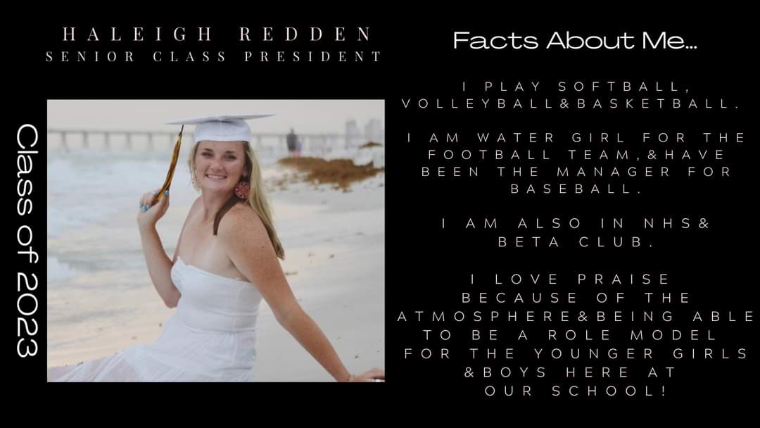 PraiseAcademyGA's tweet photo. Meet our Senior Class of 2023 President, Miss Haleigh Redden.
#classof2023
#ladypresident
#studentleadership
#officers
#praiseacademy https://t.co/Eh9VoEMaeC