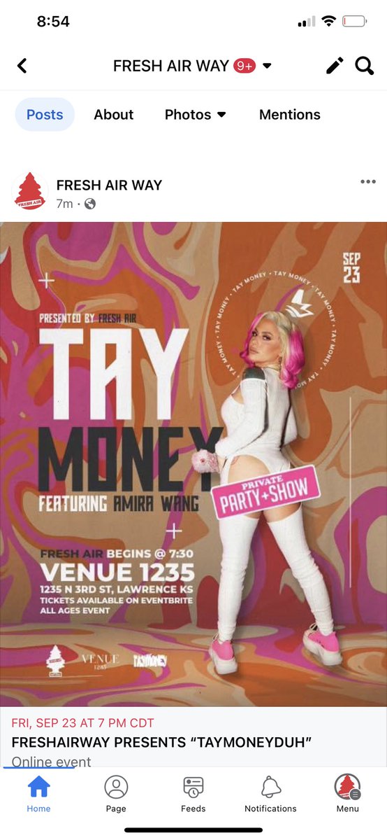 freshairway's tweet photo. @taymoneyduh FIRST EVER PERFORMANCE IN LAWRENCE KANSAS. PRESENTED BY @freshairway 
SEPT. 23 
$15 TICKETS UNTIL SEPT 15. https://t.co/1mf49hlZ3Q