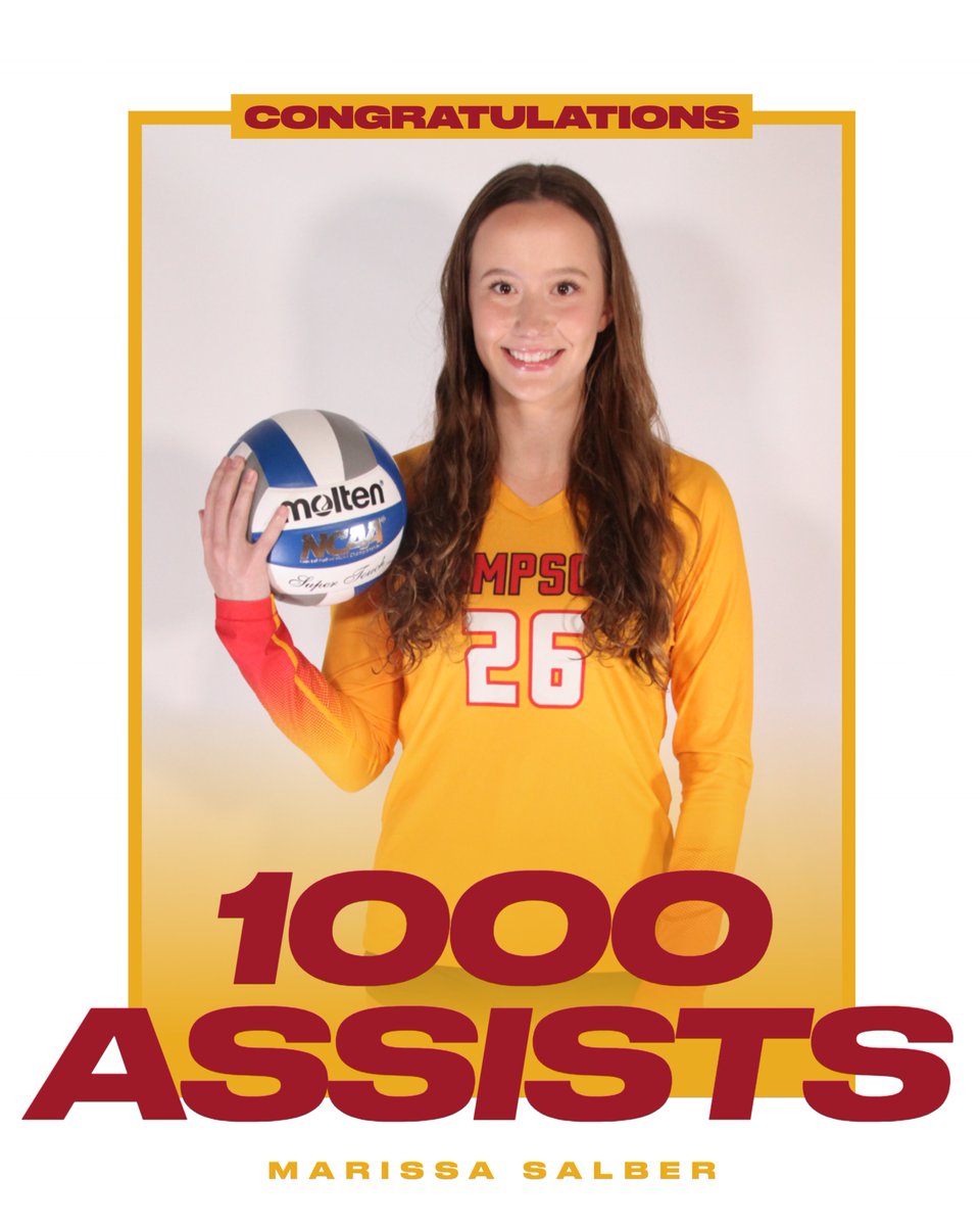 StormSports's tweet photo. Congratulations to @SimpsonVB's Marissa Salber who surpassed 1000 career assists over the weekend! 

#rollriversVB https://t.co/wahBPTL8o2