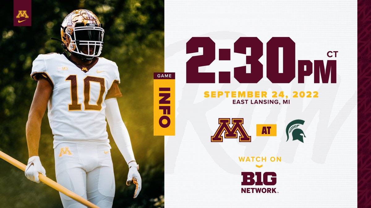 GopherFootball's tweet photo. Game time all set in East Lansing. https://t.co/k28gaQbDwV