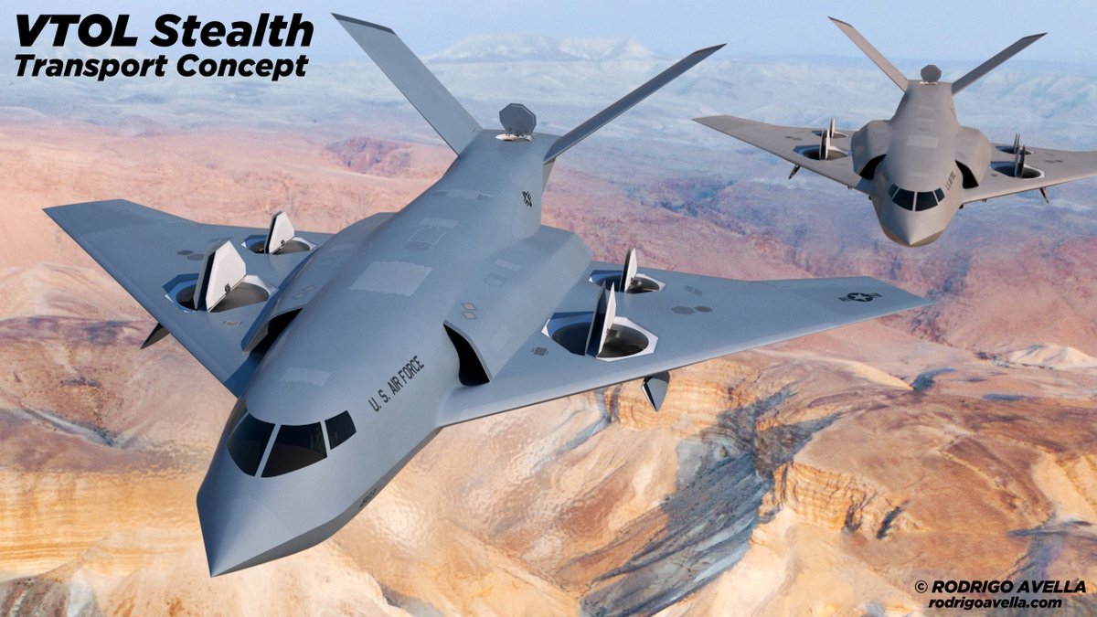 rodrigoavella's tweet photo. VTOL Stealth Transport
Stealth high-speed vertical take-off and landing aircraft concept, for special operations transport.
https://t.co/wVwLpBMhZ4
#specialforces #vtol #vtolaircraft #stealth #concept #conceptaircraft #military #usa #airforce #usaf #navy #fighter #fighterjet #jet https://t.co/WimkrEORcq