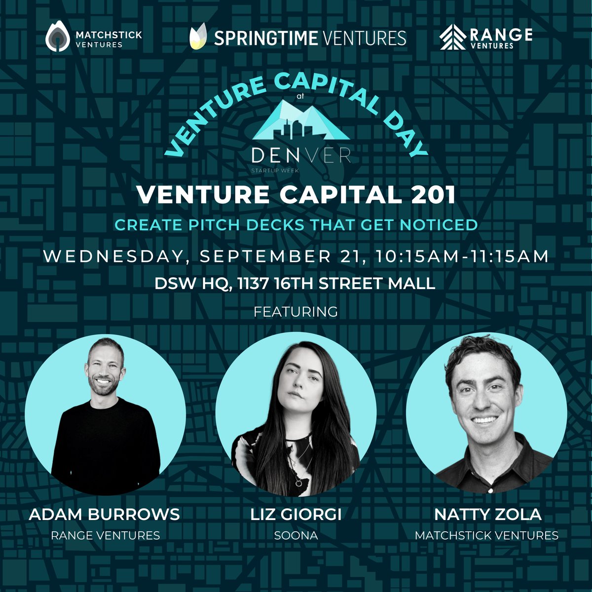 NattyZ's tweet photo. 10:15-11:15am: VC 201 - Create Pitch Decks That Get Noticed featuring...

@lizgiorgi from @soonastudios 
@burrowsa from @RangeVC 
@NattyZ (me) from @MatchstickVC 

RSVP: https://t.co/Dx2SMAsChC https://t.co/mR2dyZjPsM