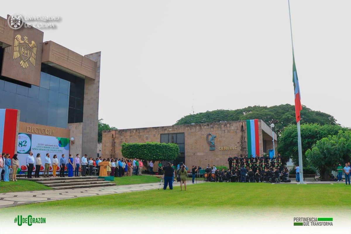 udec_oficial's tweet photo. En el marco de los festejos por los #82añosUdeC 🎉, la Universidad de Colima realizó una ceremonia con motivo del CLXXV Aniversario de la gesta heroica de los Niños Héroes de Chapultepec en la que participaron estudiantes y personal universitario.

#EventosUdeC https://t.co/BIs1B4jjfk