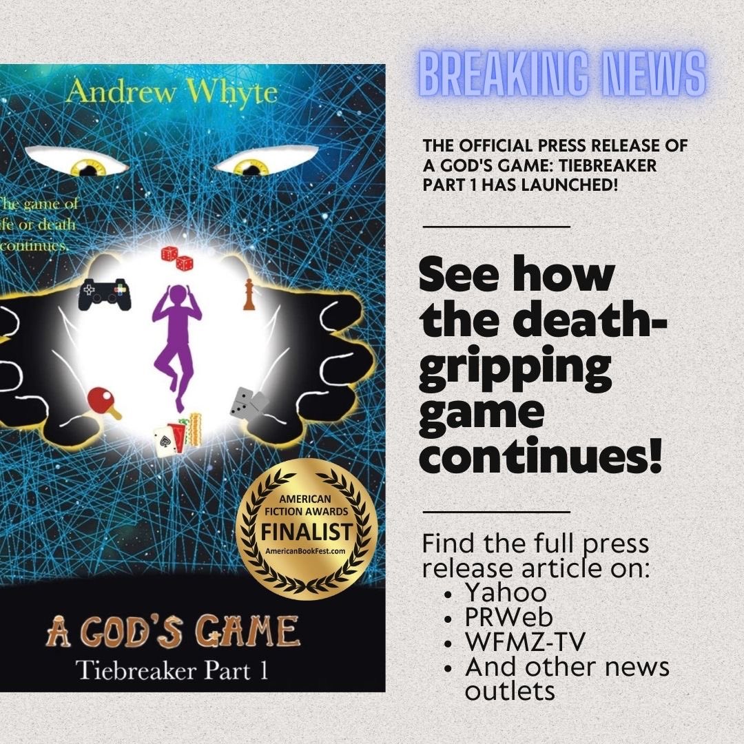 The press release of this epic novel is up on over 80 news sites. Spread the word! #pressrelease #agodsgame #agodsgametiebreaker #fictionnovel #booklove #booknews #bookworm #goodread #breakingnews #yahoo