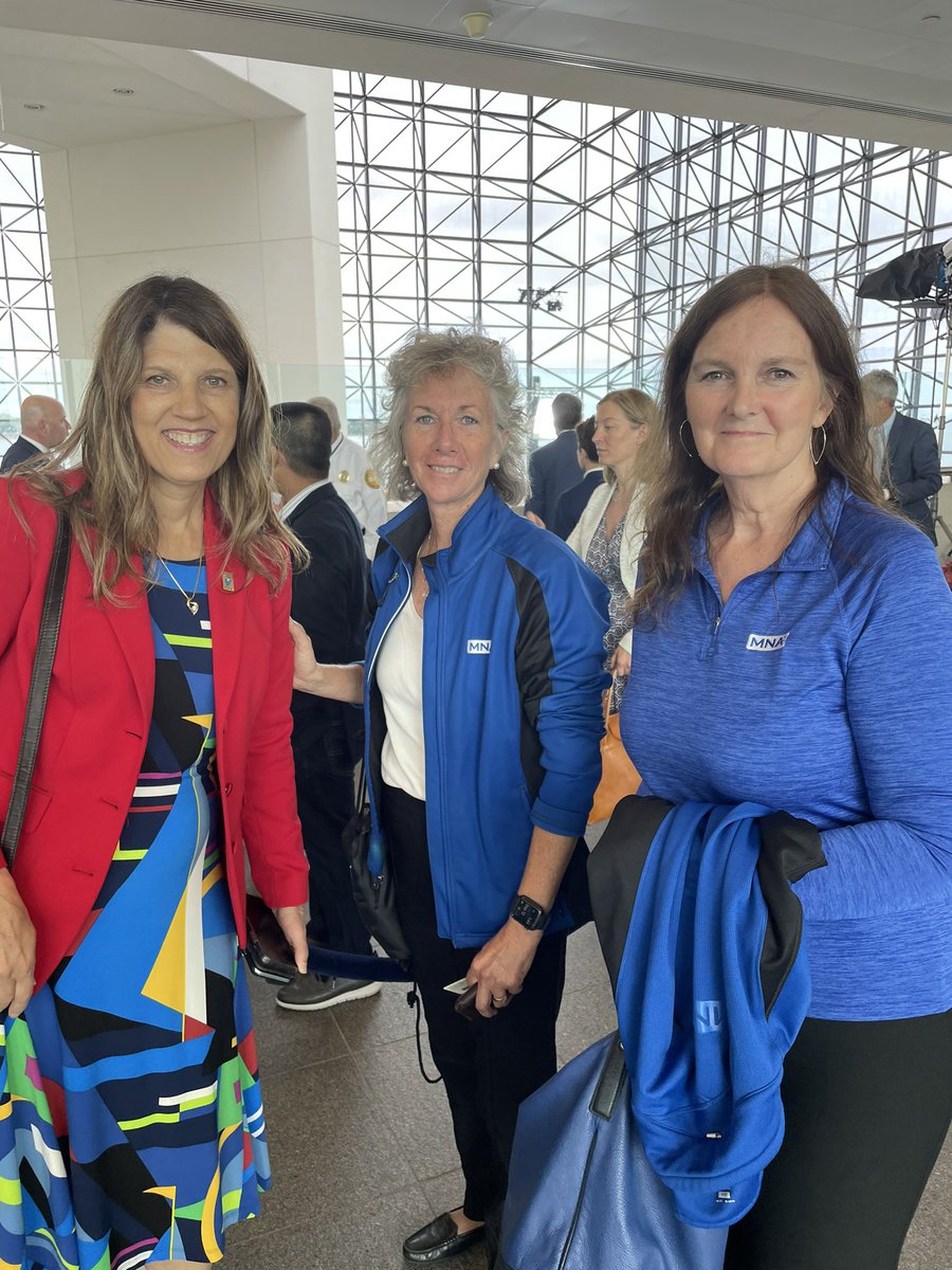 HITeaWithGrace's tweet photo. Waiting in line with @jbrant7, President of the Oncology Nursing Society. Oncology nurses are most concerned with the staffing shortages right now and looking for new ways to be included in virtual care opportunities. The #patientvoice &amp; #nursevoice matters #cancermoonshot #asco https://t.co/yFMHQEnhRL