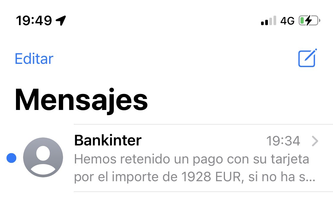 FcoMesa's tweet photo. ⁦@Bankinter⁩ no tengo cuenta en su banco y me llega esto. AVISO DE ESTAFA!!! https://t.co/OSnF9YTT3P