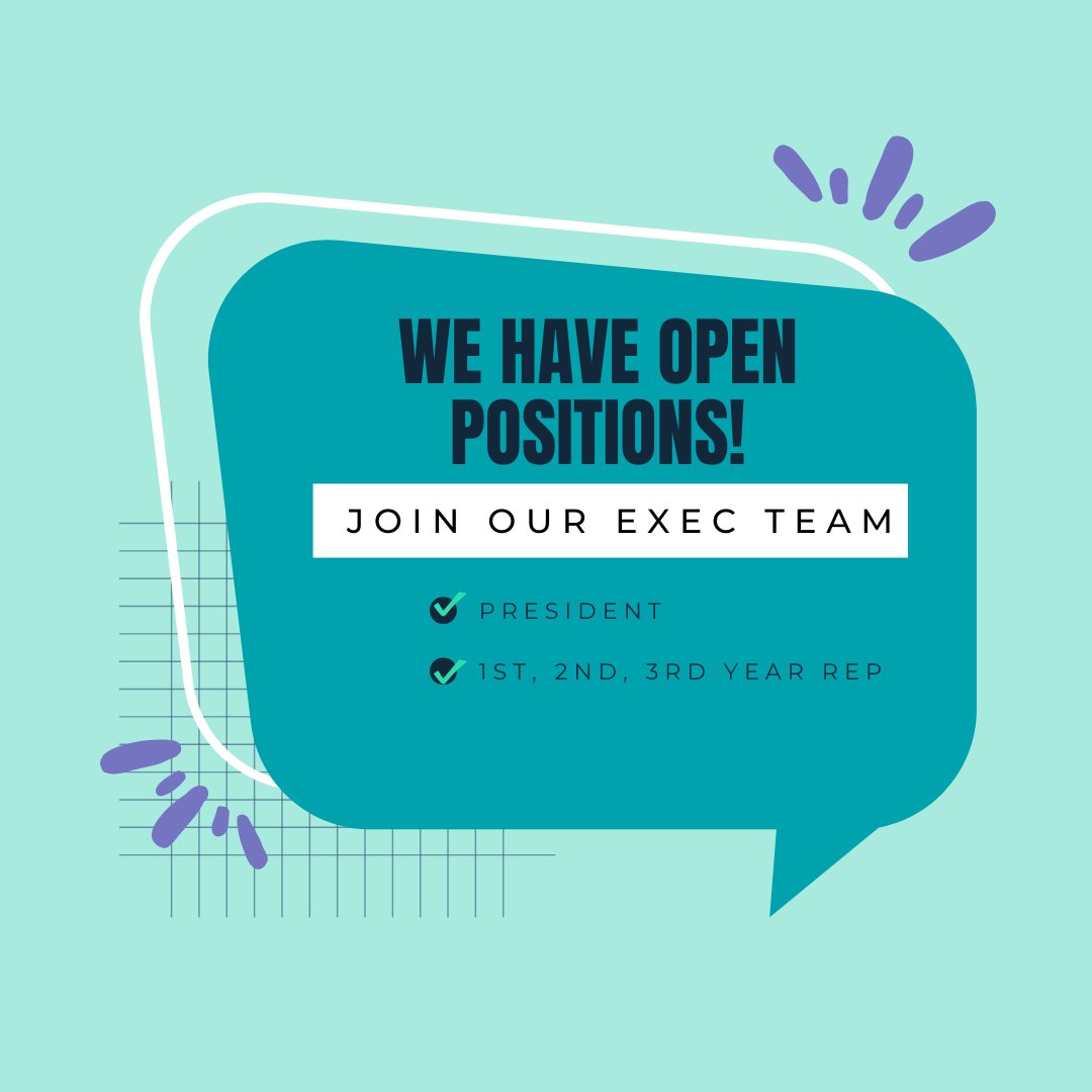 We have open CICU executive positions on our team this year!

We’re looking for a President to lead the team, as well as first, second and third year reps to represent their peers. 

For more information and to apply, complete the applicable Google form in our bio.