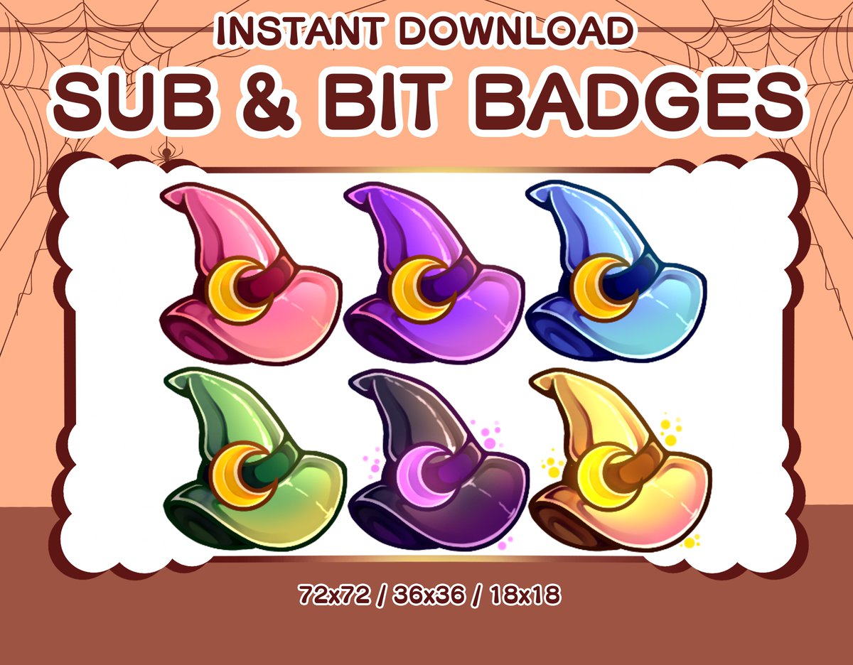 art_ioni's tweet photo. Cute Halloween Witch Hat badges ready to buy on my Etsy!
[https://t.co/J5F6cVkKpm]

#halloween #halloweenbadges #cutebadges #kawaiistreamer #halloweenstream #subbadges #bitbadges #subscriberbadge #twitchstreamer https://t.co/9wqbfHdmhf