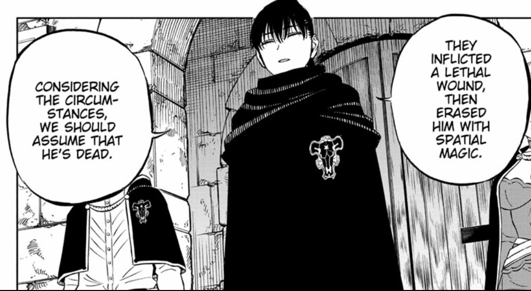 ShadzMangaOnly's tweet photo. Imo it was strange for them to so quickly conclude 100% that Asta is dead based on what they saw/felt. Instead I like this way better. Let's efficiently move on the assumption that he is because we can't waste resources. If he returns then great.
#BlackClover337 #ShadzBC #BC337 https://t.co/os6A3ngnVc