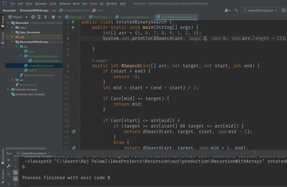 DAY-92
#100daysofcodechallenge
Learned how to apply Recursion in array Problems like In Binary search, Rotated Binary search, LinearSearch and all.
#100DaysOfCode
#javascript30
#DSAwithKunal
#fullstackdeveloper