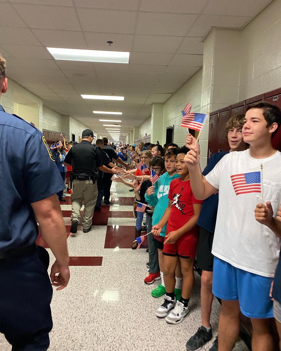 MrsLoden's tweet photo. A wonderful morning spent honoring the first responders in our community as we remember the lives lost on 9/11. #NeverForget #firstresponders #community #ccsdcares @CherokeeSchools @CherokeeMarshal https://t.co/hjzt3BX97Z