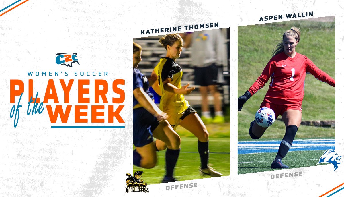 C2CAthConf's tweet photo. #C2CWSOC: Pratt Institute’s Katherine Thomsen, Finlandia’s Aspen Wallin Capture 𝙋𝙡𝙖𝙮𝙚𝙧 𝙤𝙛 𝙩𝙝𝙚 𝙒𝙚𝙚𝙠 Accolades

⚽️ https://t.co/Kv05Qums62

#C2CSports  //  #Dare2Prepare https://t.co/t9749AsxKB