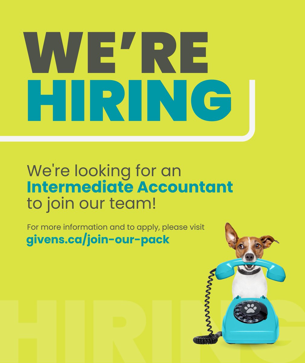🚨🚨🚨We’re Hiring!🚨🚨🚨

Givens is on the hunt for an Intermediate Accountant.

Click the link ⬇️ to check out the job overview, responsibilities, and requirements, and follow the instructions to apply.

givens.ca/join-our-pack/

#nowhiring #cpa #accountant #yegjobs #givensllp