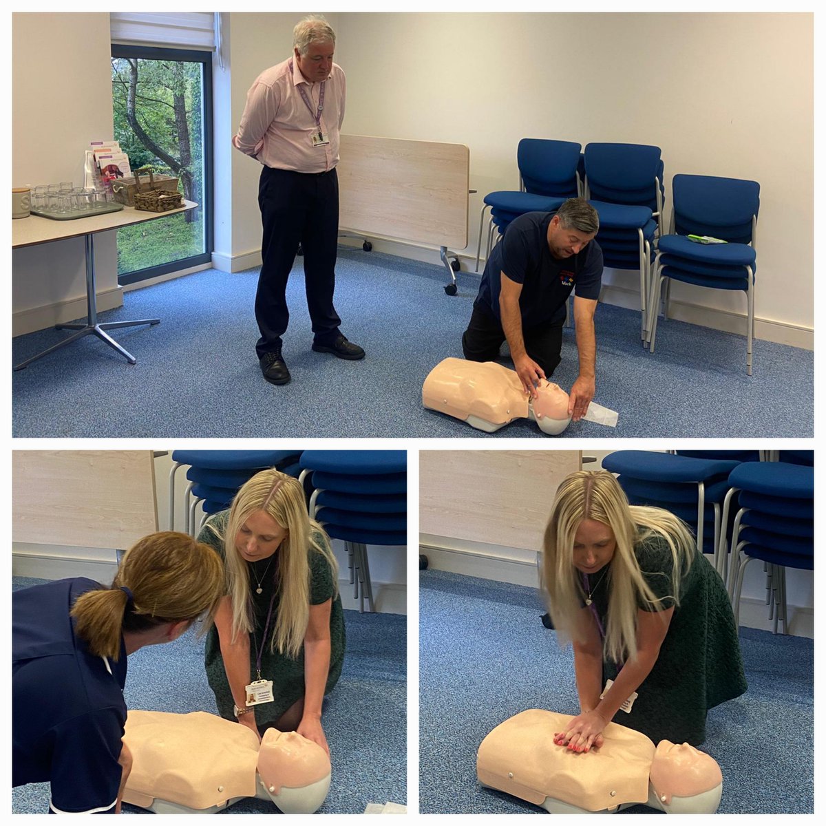 BuryHospice's tweet photo. Today, a team of clinical and non-clinical staff received an emergency first aid at work level 3 training course delivered by Mark Boulton at Training Unit North West.
We would like to say a huge thank you to Mark for providing the training free of charge. https://t.co/F7Hy9YwIdW