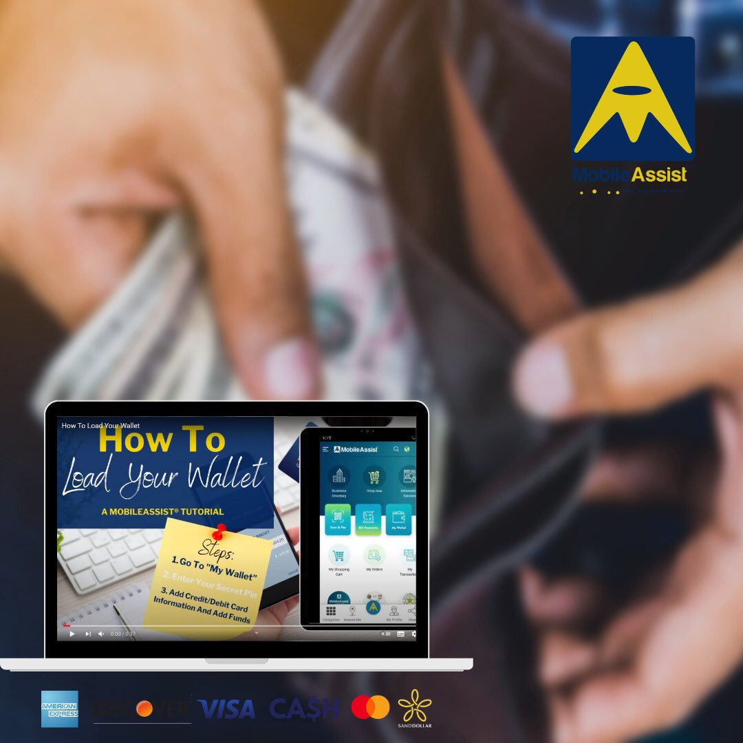 MyMobileAssist's tweet photo. Our YouTube Tutorials are a great way to learn how to maneuver throughout the app📲✨

Load Your Wallet for easy pay at your Favorite Local Vendors💳

#MobileAssist #digitalsolutions #shoplocalbahamas https://t.co/XxVRWaRqwE