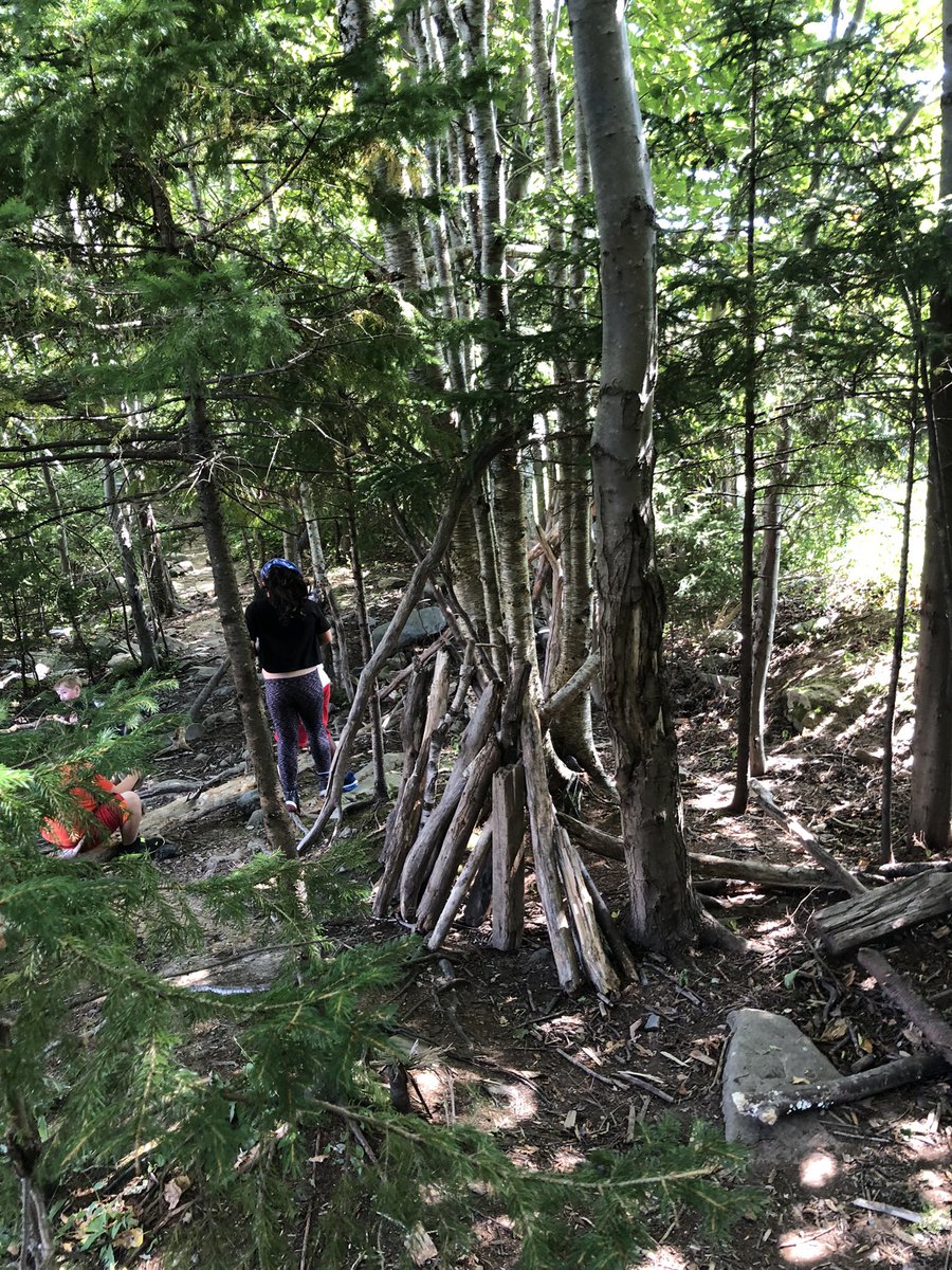 Can you play with sticks at JGES?  Yes: smaller than your arm or build with big ones.  Here is an example of a lunchtime build.   1 bedroom: ready to move in.