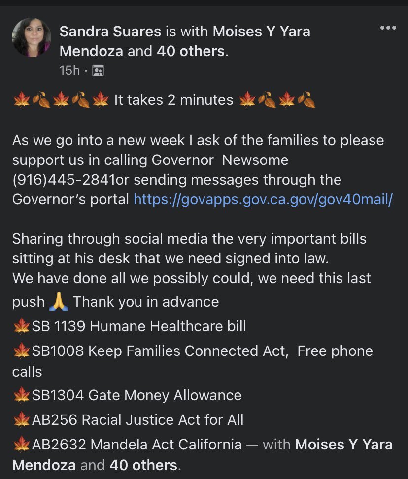 MrsCDelgado's tweet photo. Please take some time out of your day to support these bills. @CAgovernor @GavinNewsom @jessesplaceorg https://t.co/S6wuMOkYKu