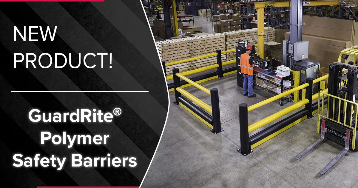 Need a lightweight, flexible barrier that can absorb multiple impacts and return to their original shape? Say "Hello" to the NEW GuardRite® Polymer Barriers! Learn More: ow.ly/fJuj50KFJ2y

#ritehite #polymer #guardrails #safetyfirst #workplacesafety