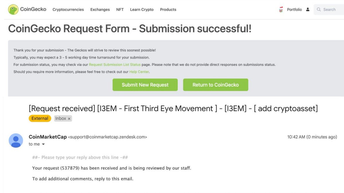 i3em_1's tweet photo. We have submitted both our @coingecko amd @CoinMarketCap applications people 👀 stay tuned #I3EM #CRYPTO #DEFI #APP 🔥
https://t.co/XJc9jqgYdC 🌐
https://t.co/1tC6IrHz6A 💬
Have a great day 🙌 come and join the first third eye movement 👁
$I3EM #web3 #community #onboarding #LFG https://t.co/Kt5N3NGvY3