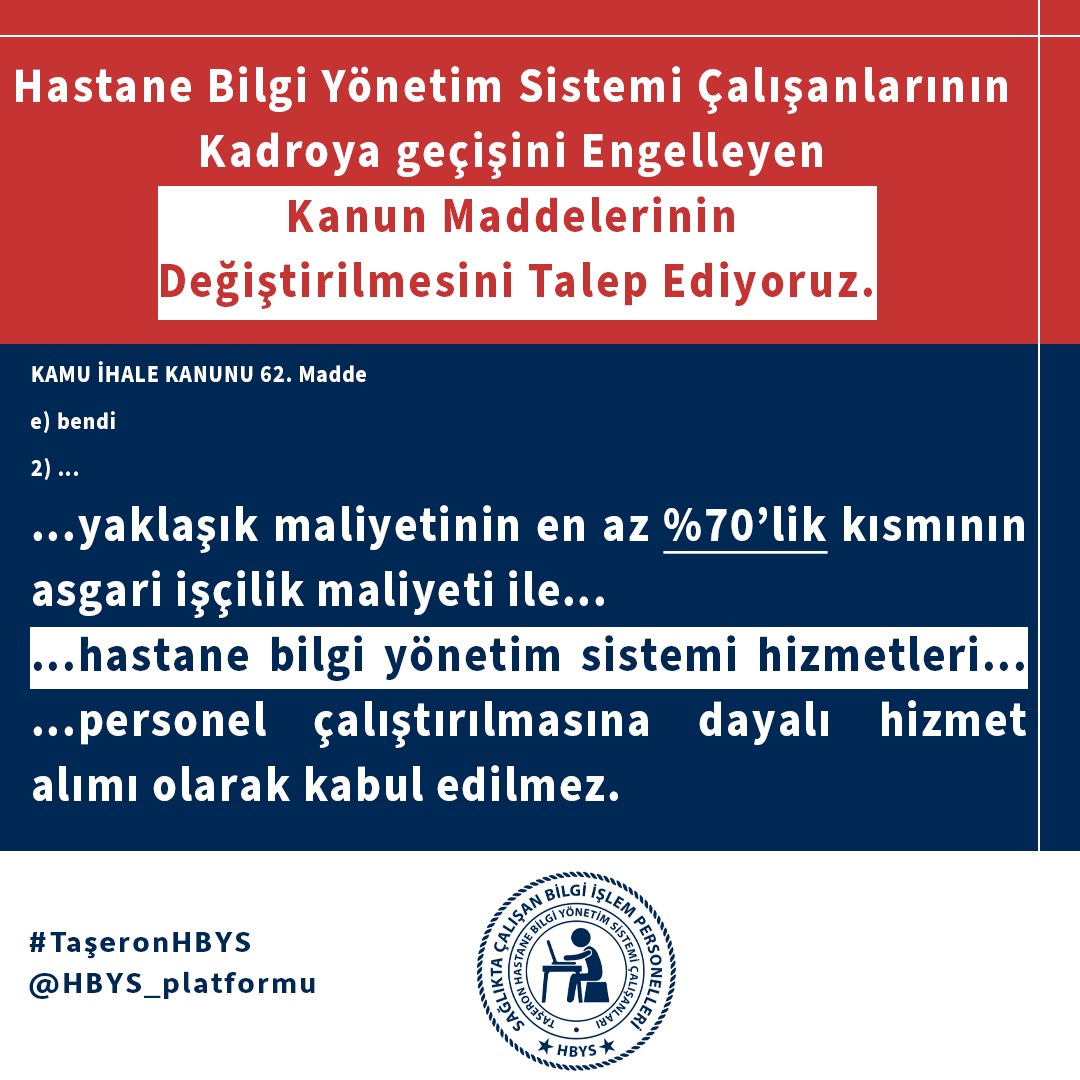 @HBYS_PLATFORMU <a href="/vedatbilgn/">Vedat Bilgin</a> <a href="/drfahrettinkoca/">Dr. Fahrettin Koca</a> #taşeronhbys
Kadroda bizi ebgelleyen maddeler kaldırılmalı.
