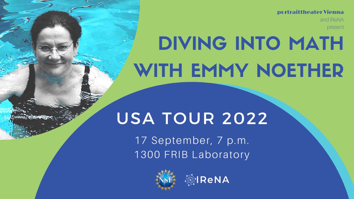 The public is invited to Diving into Math with Emmy Noether, which highlights one of the most influential mathematicians of the last century. For more details, visit jinaweb.org/events/diving-… #STEMeducation