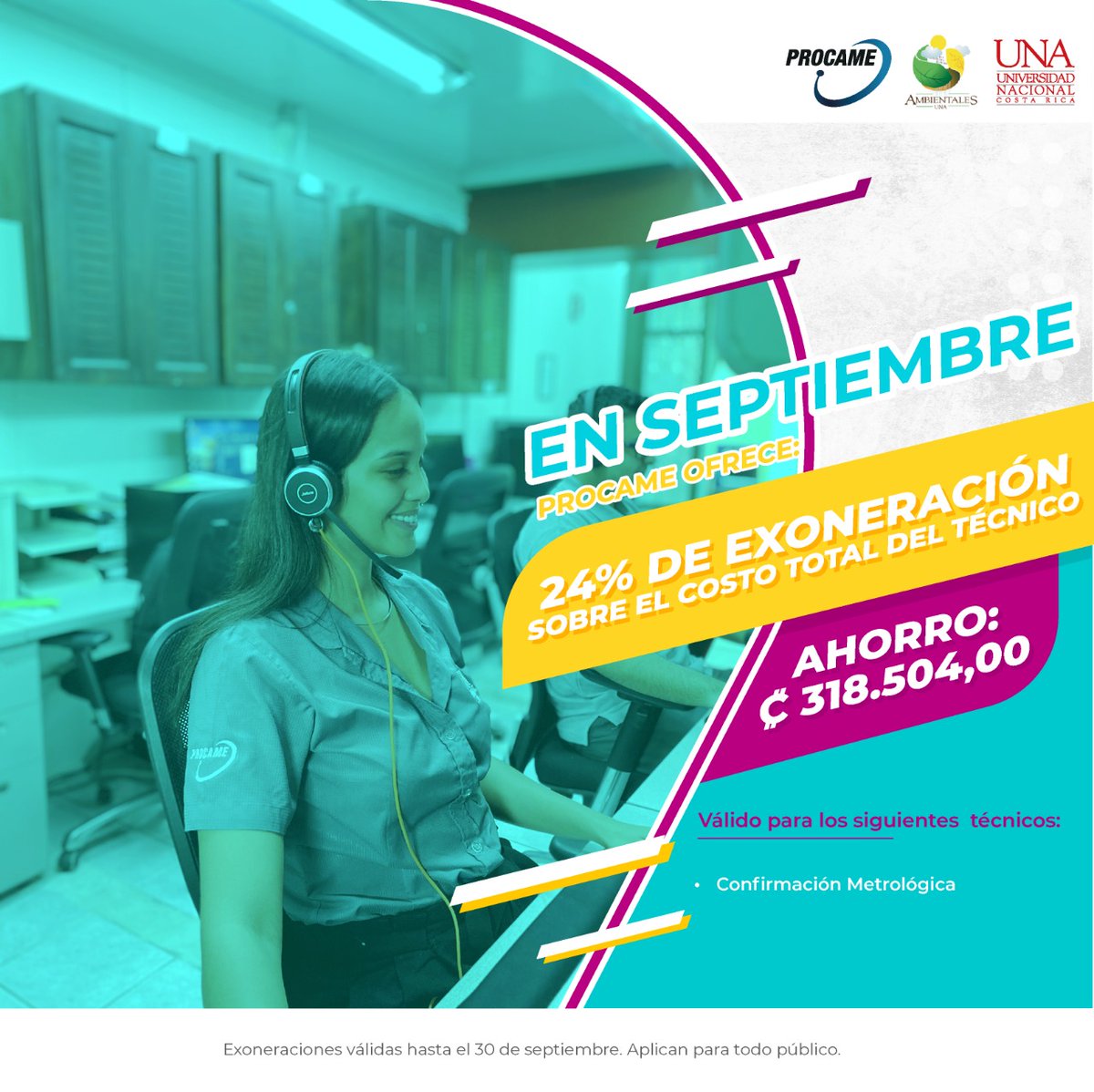 PROCAME_UNA's tweet photo. Matrícula Abierta - Cursos Técnicos 2022-2023
Consulta por nuestras exoneraciones especiales del mes de septiembre
Más información, contáctanos al WhatsApp 8443-2877 o al correo electrónico procame@una.cr
#educacióncontinua #capacitaciones #ambiente #metrología #calidad https://t.co/UJd8rr6h3t