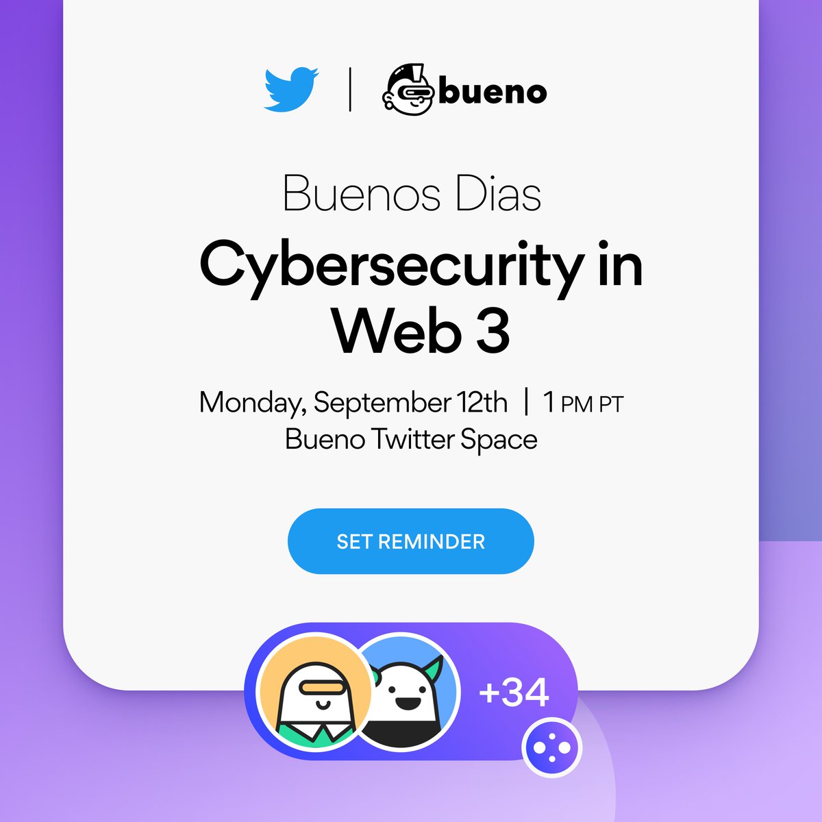 buenoHQ's tweet photo. Security is a major issue especially in Web3 and it’s importance can never be overemphasized.

Join us today at 1PM PDT | 4PM EST to discuss about Cybersecurity in Web3 with our guest speaker @syzygiess 🖤✨

🔗 https://t.co/SZoVMLAsm6 https://t.co/GemaBPkfs4