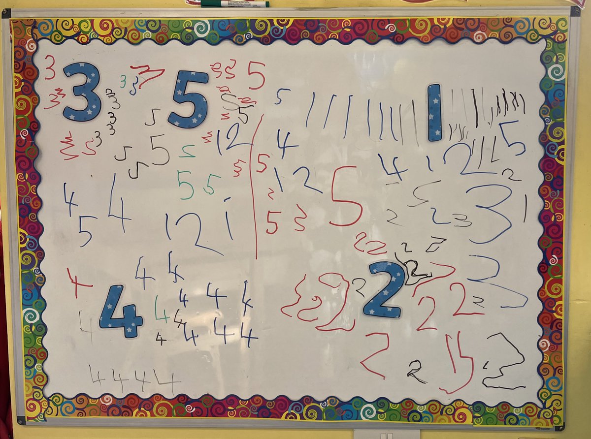 SjcSturges's tweet photo. Love a good number formation session!  1️⃣2️⃣3️⃣ Dry wipe boards are the most useful and underrated resource for this!! 👏🏼👏🏼👏🏼

Help defo needed with 2, 3 &amp; 5!!! 😂

#edutwitter #eytagteam #eytalking #earlymaths #learningtowrite #eytwittertagteam https://t.co/34GjkjDDIV