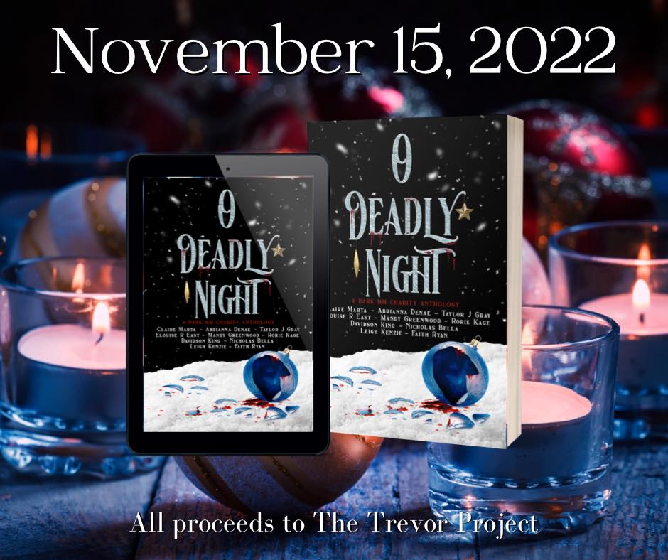 AbriDenae's tweet photo. 🎁🎄O Deadly Night: A Dark MM Charity Anthology🎄🎁

Release Date: November 15, 2022

Special Preorder Price: $3.99
https://t.co/KlRJsAsuKt

Blogger signup: https://t.co/ubiFbTpPLI

#darkmm #charityanthology #darkmmanthology #darkholidayreads #comingsoon https://t.co/N9Bf1yaDgY