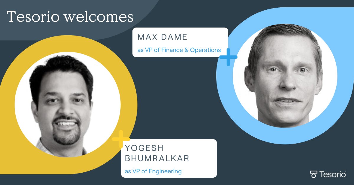 usetesorio's tweet photo. We are thrilled to announce 2 new executive hires!

Yogesh Bhumralkar joins as the new VP of Engineering &amp; Max Dame as the VP of Finance &amp; Operations. 

A very warm welcome to Yogesh &amp; Max as we continue to drive the future of #cashflowperformance!

https://t.co/gBShwe1tXO https://t.co/z1eXj3TyaQ
