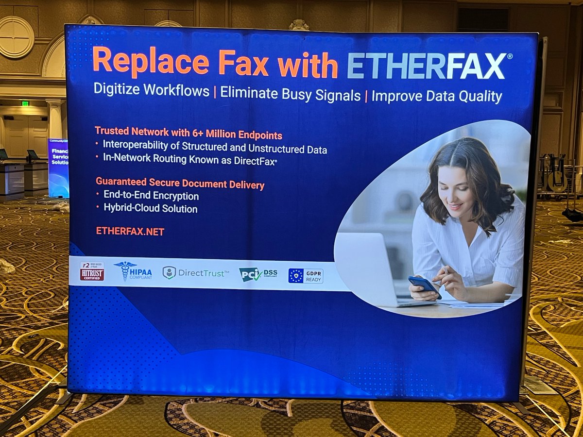 ETHERFAX's tweet photo. We've been hard at work setting up our booth and can't wait to see everyone at #CommunityLIVE tomorrow! If you're attending, be sure to visit us at Booth #32. @Hyland https://t.co/tiXKlY4dj3
