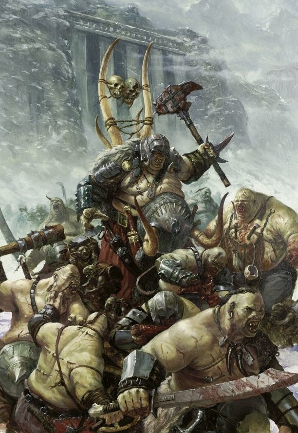 daGreenHorde's tweet photo. @PlasticCraic Seems to be a nod to the original Ogre Kingdoms army book cover art https://t.co/XX7WlYllVN