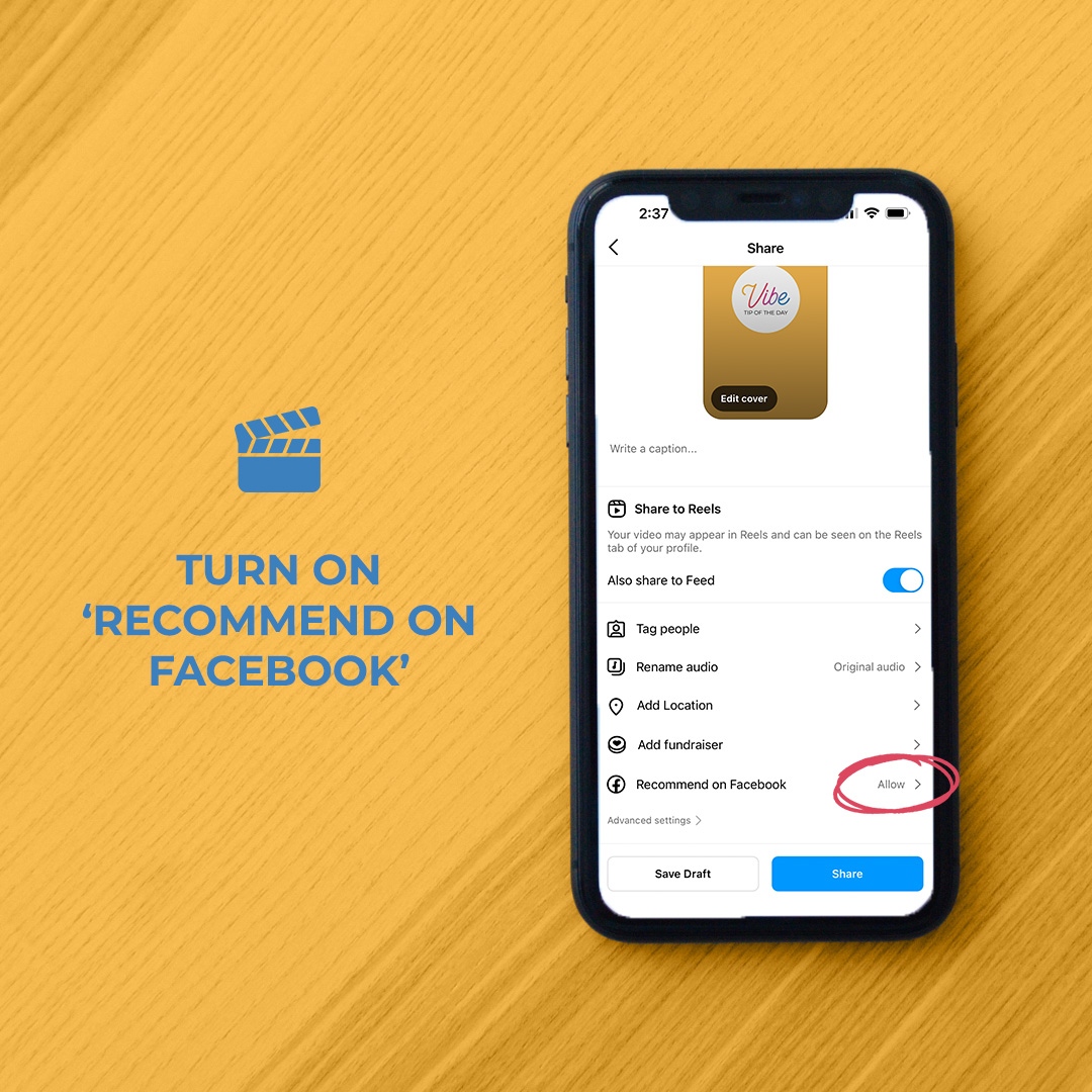 We’ve got a tip of the day! When you’re posting reels to Instagram, be sure to turn on ‘Recommend on Facebook’. Why? This allows your reel to appear in a user’s Facebook feed as recommended content! #tipoftheday #socialmedia #socialmediatips #facebook #reels #smallbusiness