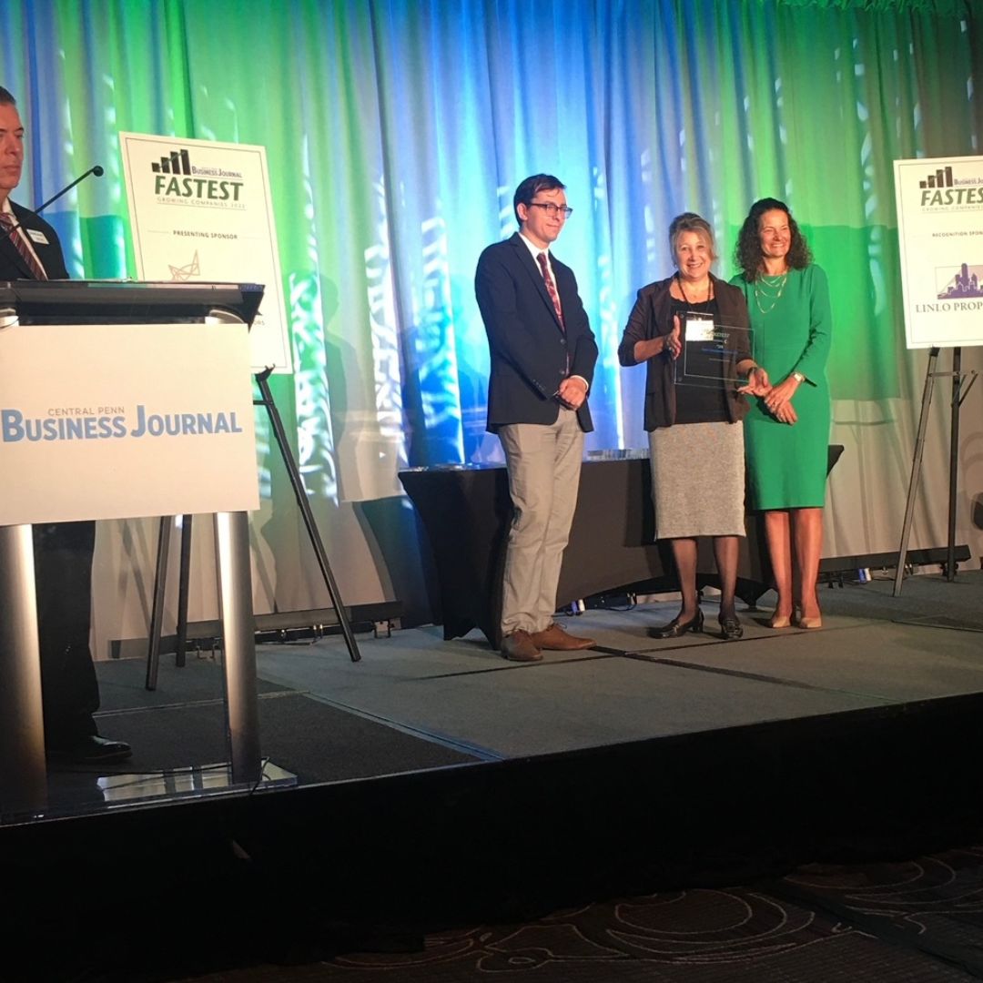gavin_evolve's tweet photo. The GAVIN team advanced several spots to #28 on @CPBJ's Fastest Growing Companies in Central PA. Thank you to our clients and teammates! 
 
Special thanks to Sarah Shearer, our senior leader, for accepting our award on behalf of the entire team.
 
#EvolvingInfluence #CPBJEvents https://t.co/ak94HJygUZ
