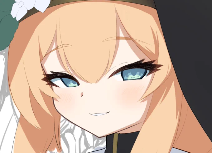 何でこんな進め方してるのか自分でも分からないけど徐々にマリーちゃんが形成されてきてるカワイー瞳のハイライト消したりして遊んでるマリーちゃんはそんな顔しないって怒られそうだからwipでチラ見せ 