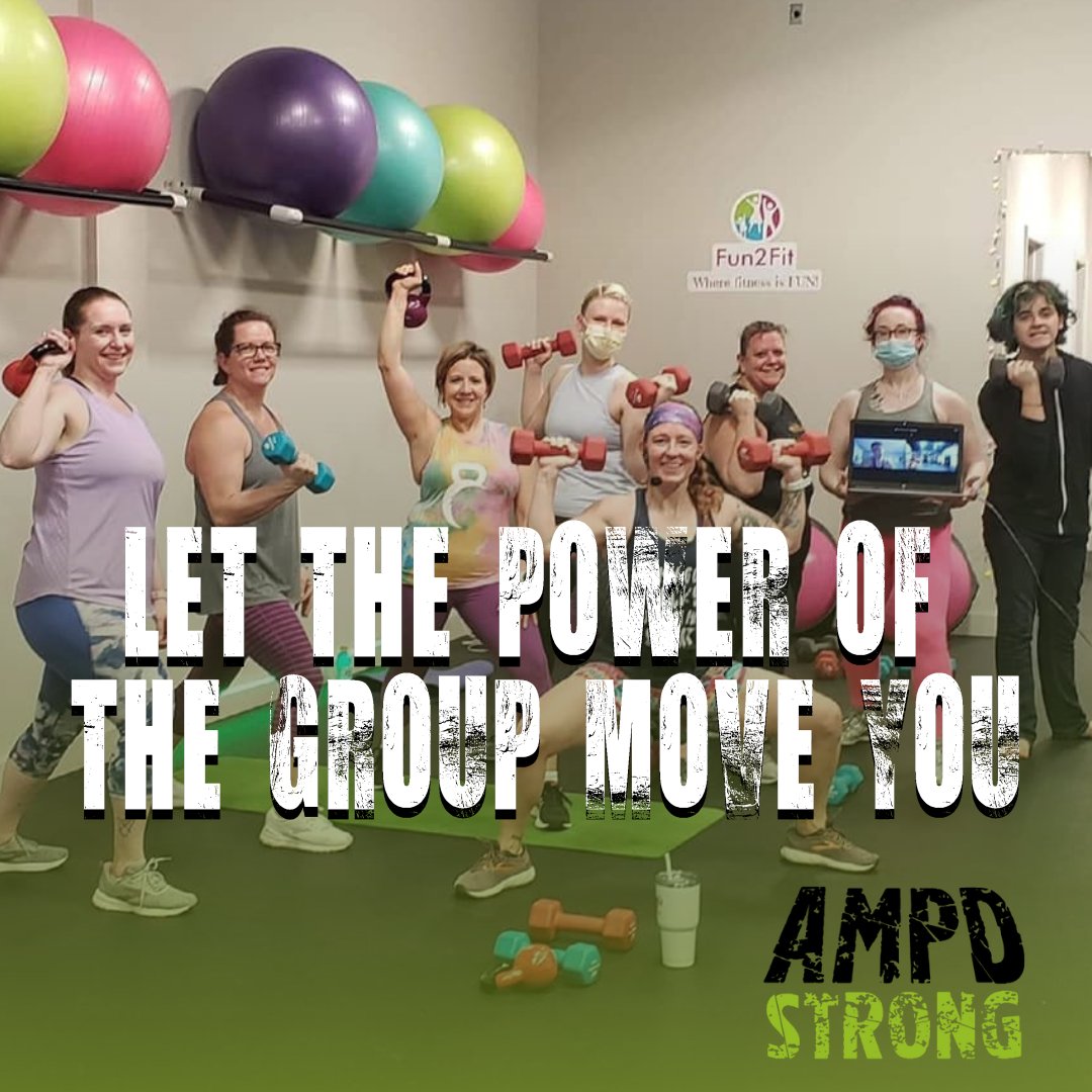 ampdstrong's tweet photo. Research shows that working out with a group is more effective than going at it alone. Guide your own group fitness class by becoming an AMPD Strong instructor! Join our #fitfam @ https://t.co/Jl1GVdrM8k 

 #groupfitness #groupfitnessinstructor #fitnessinstructor #groupexercise https://t.co/cbTuzMgssM