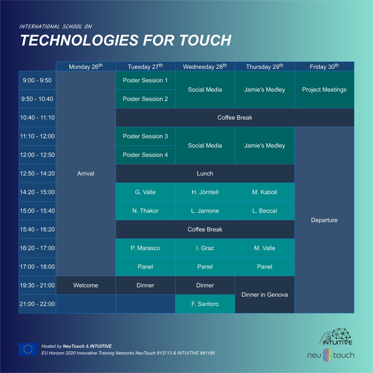 Excited for the International School on Technologies for Touch! Check out what's planned for the week of 26-30 September!
#research #touch #keepintouch #ArtificialIntelligence #neutouch