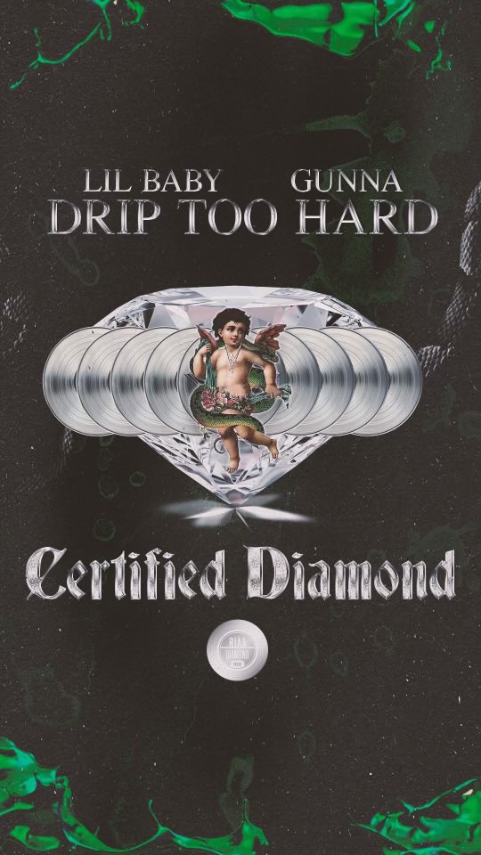 OGMusicCo's tweet photo. Four years ago today, @lilbaby4PF and @1GunnaGunna dropped their culture-shifting hit “Drip Too Hard” 💧 #OGM

Their 2018 single is now @RIAA certified DIAMOND and is one of 85 songs in music history to achieve this feat 💎 https://t.co/poH0sUmT8i