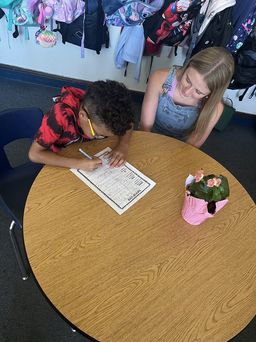 tcunningham312's tweet photo. @LPS_EIP student, @chloetomney , working with a student on parts of a story and summarizing. Love having her enthusiastic and loving energy in our class ❤️She’s never afraid to just jump right in! https://t.co/F6135LTYJL