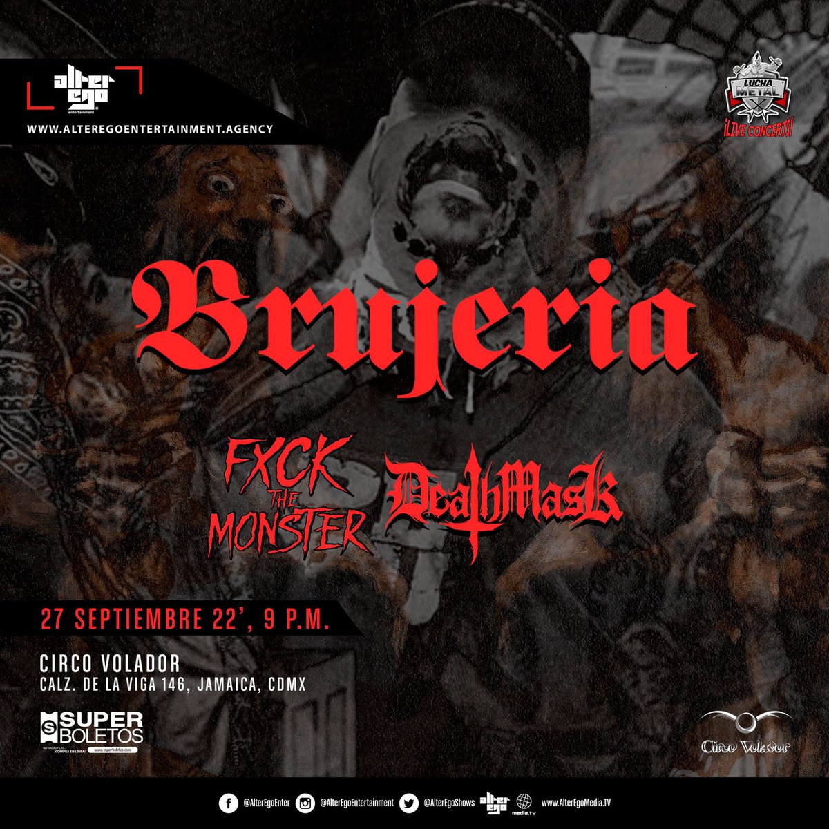 Hoy a la 17.00 hrs. Boletos disponibles en <a href="/SuperboletosMx/">Superboletos</a> y nuestra taquilla #Brujeria