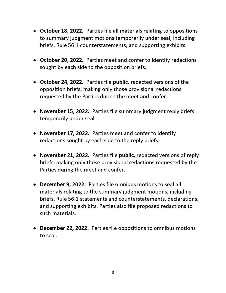 FilanLaw's tweet photo. #XRPCommunity #SECGov v. #Ripple #XRP Scheduling Update as of September 12, 2022, with dates specific to the Motions for Summary Judgment. https://t.co/3nFzSrJgWC