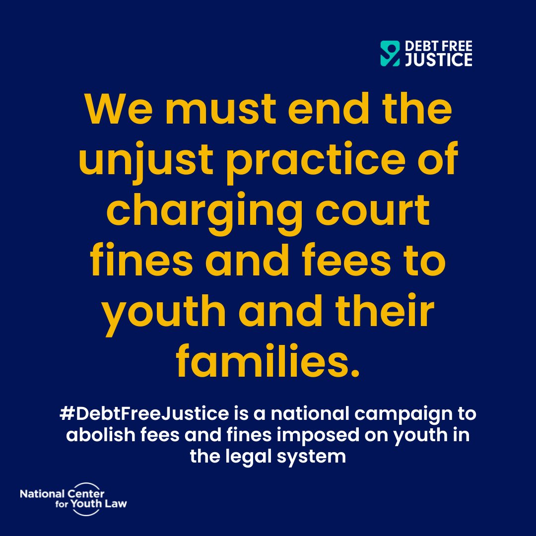 NCYLnews's tweet photo. JOIN US in the #DebtFreeJustice movement. #DebtFreeJusticeNow @debtfreejustice @JuvLaw1975 @ProgenyICT @Des_The_Poet @BerkeleyLawPAC https://t.co/dhL1F6bzOm https://t.co/CnHtTOYil5