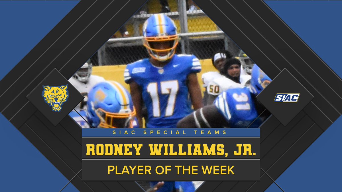 FVSUATHLETICS's tweet photo. With what turned out to be the game-deciding points, @FVSUFootball's Rodney Williams, Jr. booted a 28-yard FG with 11:32 left in the 3Q for a 9-0 lead over Kentucky State on his way to being named the SIAC Special Teams Player of the Week. #ValleyTough https://t.co/5gUwCLZatF