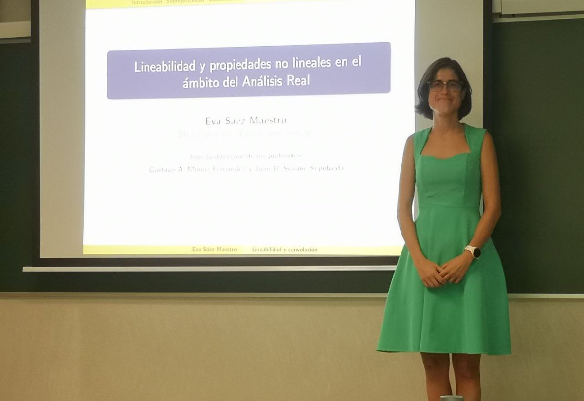 escuni's tweet photo. 📣 Felicitamos a la nueva doctora Eva Sáez, profesora de Didáctica de las Matemáticas en Escuni. Ayer defendió en la @unicomplutense la tesis 'Lineabilidad y propiedades no lineales en el ámbito del Análisis Real'. Su nota lo dice todo: sobresaliente 'cum laude'.¡Enhorabuena!👌💪 https://t.co/YLQXohMPwi