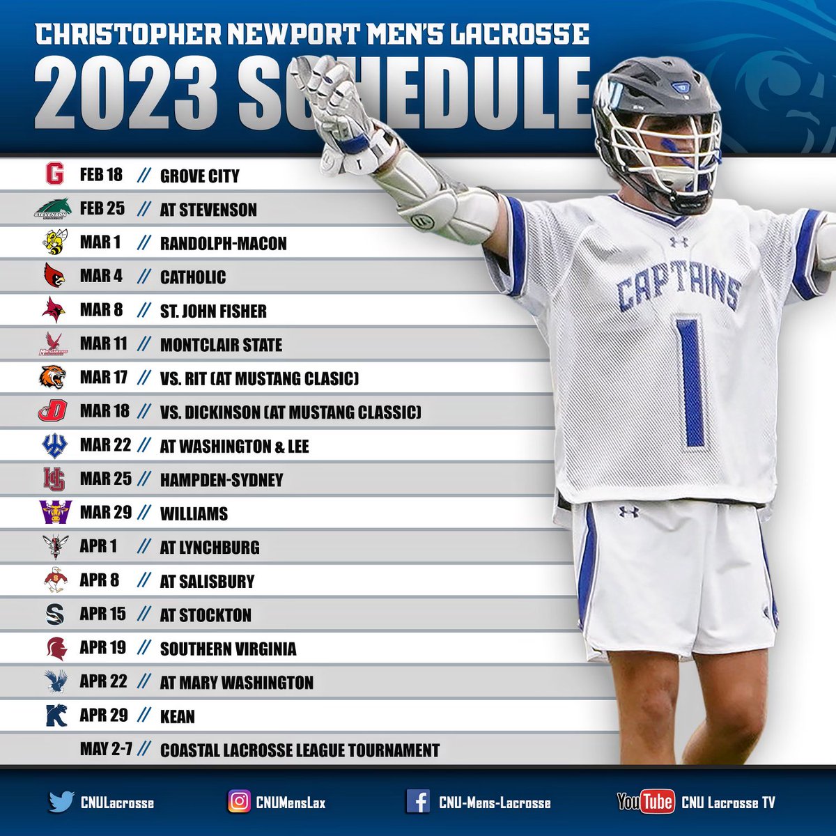 CNULacrosse's tweet photo. ⚡️👀 The 2023 Captains coming to a city near you! #GoCaptains #OTM https://t.co/vDpvDAziLr