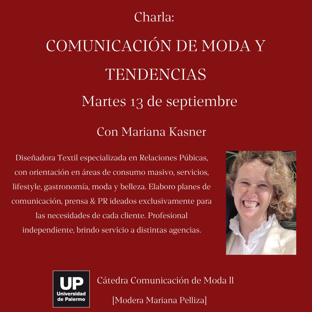 BusinessPressAR's tweet photo. @marianakasner, diseñadora textil, especializada en Relaciones Públicas y con quien Business Press ha tenido el placer de trabajar en equipo durante muchos años, estará brindando una charla sobre Comunicación de Moda y Tendencias, https://t.co/YWx3tL91mP