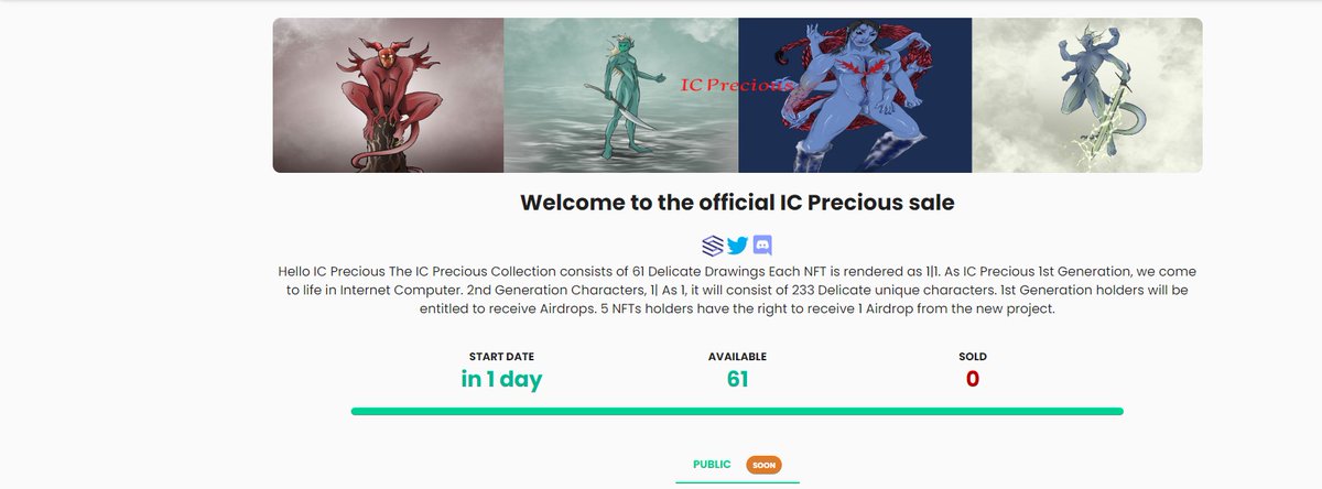 IC Precious Mint Starts on September 13
@EntrepotApp #ic  #DFINITY #ICPMintToday #NFTsales  #nftcollector #ICPFamily  #8YearGang | #NFTCommunity